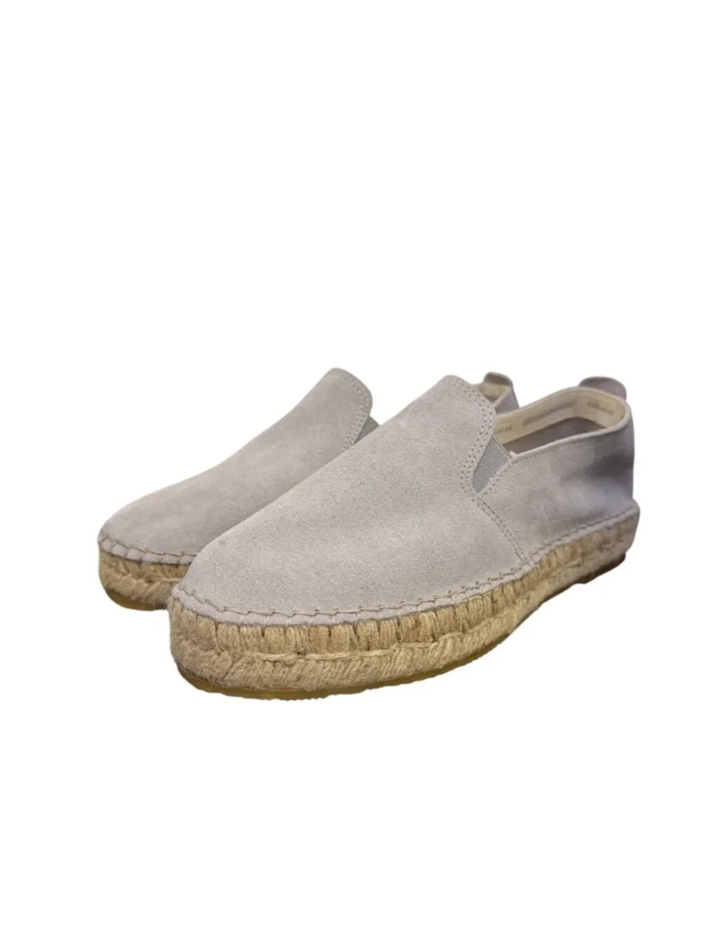 Fabiolas Light Gray Suede Espadrilles Slip-On Size 8